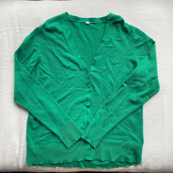🍃 CASUAL SPRING GREEN KNIT CARDIGAN SWEATER! - Picture 5 of 9
